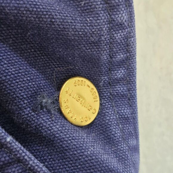 Vtg Carhartt Duck Bib Overalls Canvas Double Knee Mens 42x30 Insulated Quilted - Picture 6 of 16